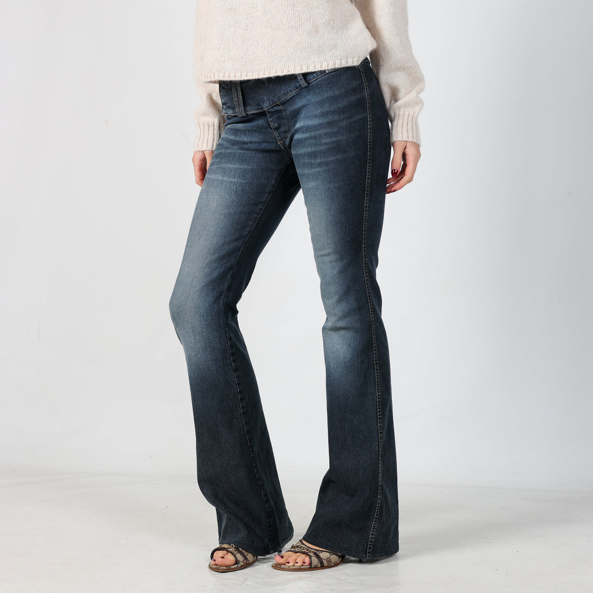 Blue Y2K Clink Bootcut Jeans (XS)