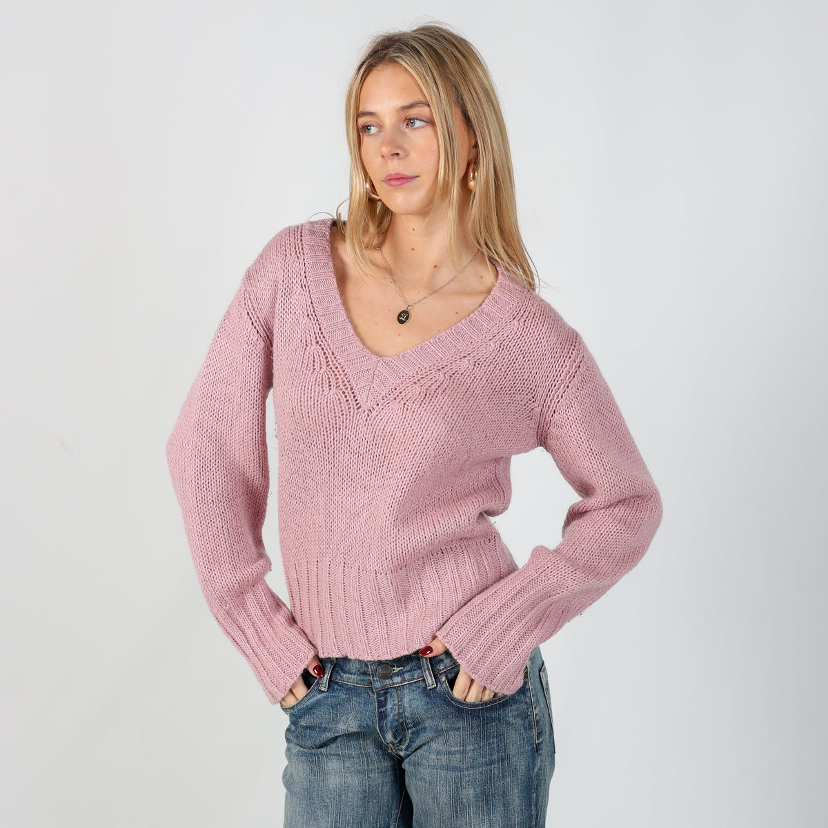 Baby Pink Y2K AndreaMare Knitted Jumper (S)