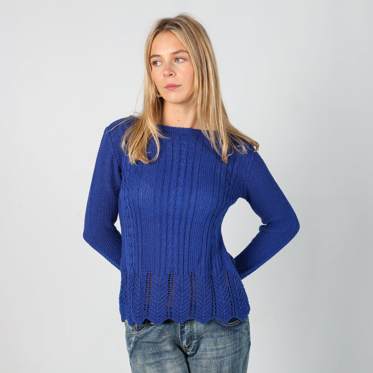 Blue Y2K Knitted Jumper (S)