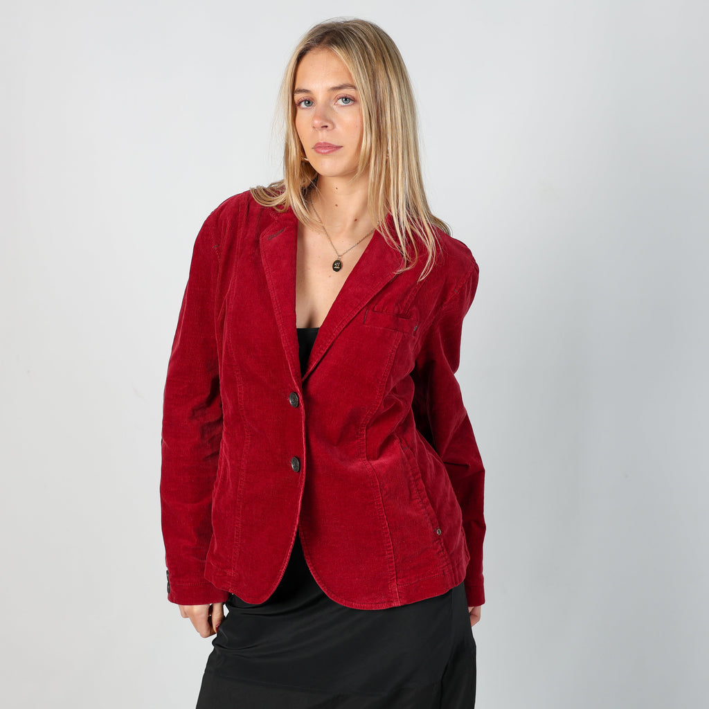 Red Y2K Laura di Sarpi Cord Jacket (M)