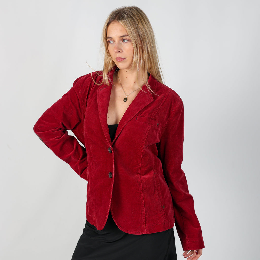 Red Y2K Laura di Sarpi Cord Jacket (M)