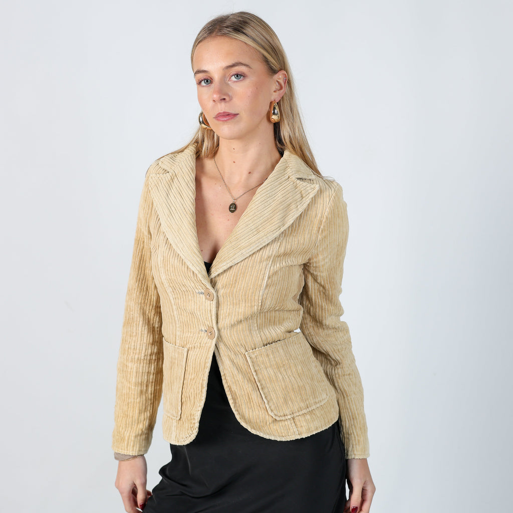 Tan Y2K Pimkie Cord Jacket (S)