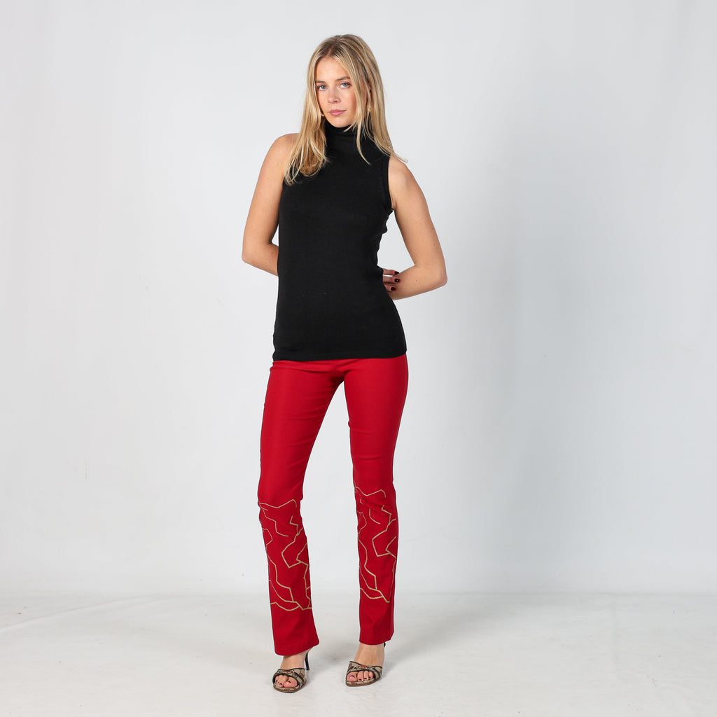 Red Y2K Woven Trousers (S)