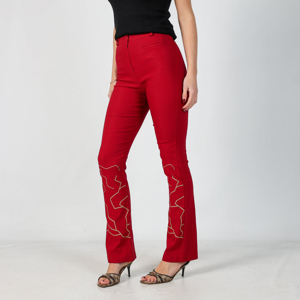 Red Y2K Woven Trousers (S)