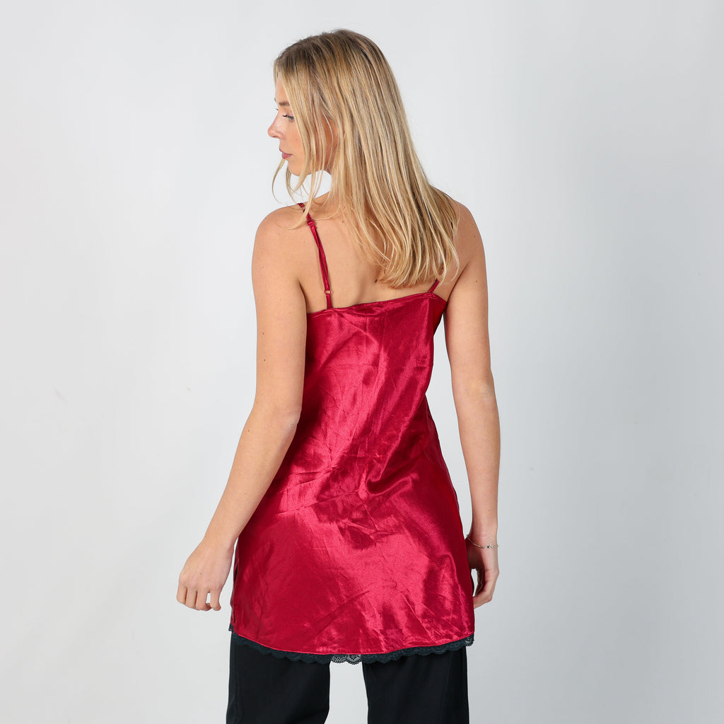 Burgundy Red Y2K Esmara Slip Dress (M)