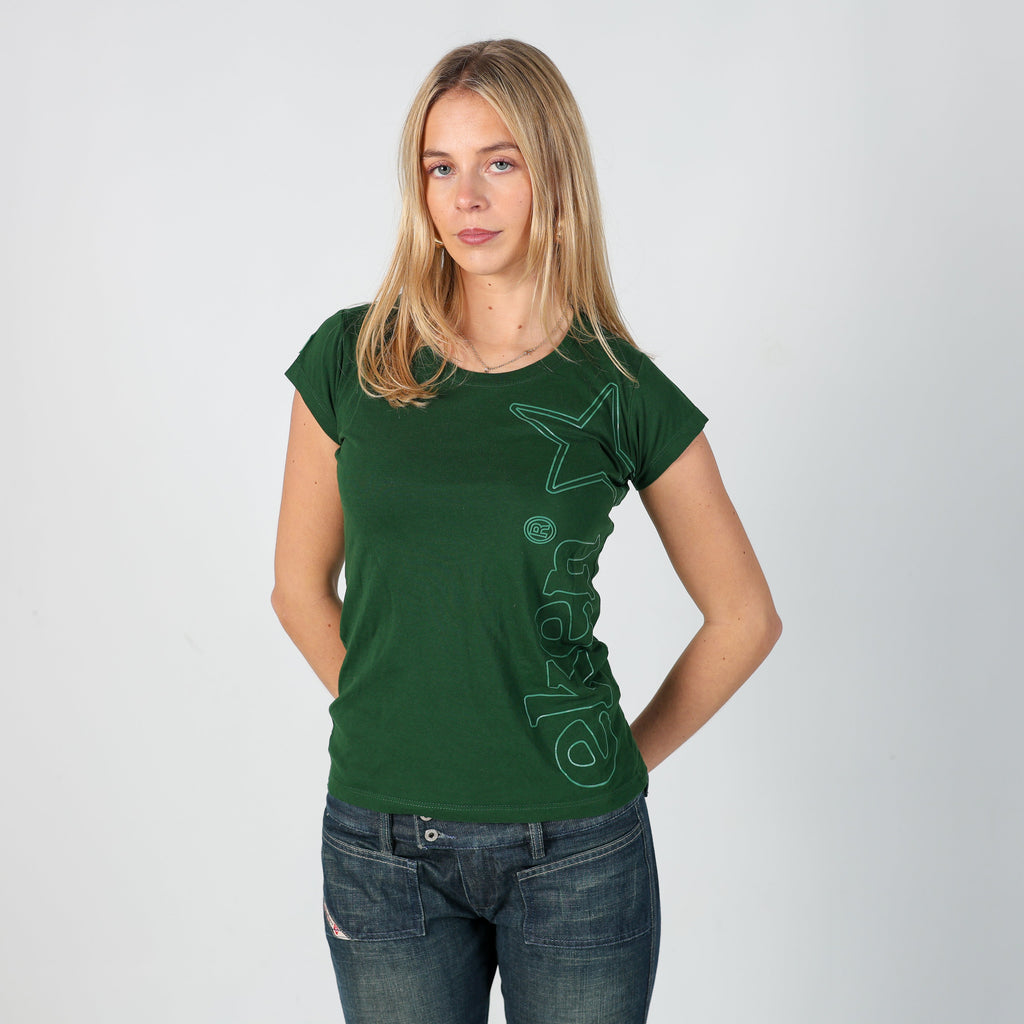 Dark Green Y2K Heineken Baby Tee (S)