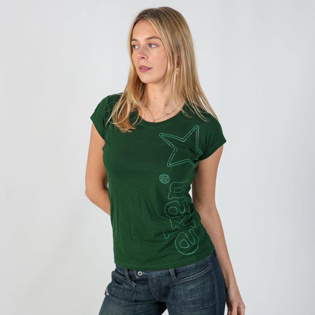 Dark Green Y2K Heineken Baby Tee (S)
