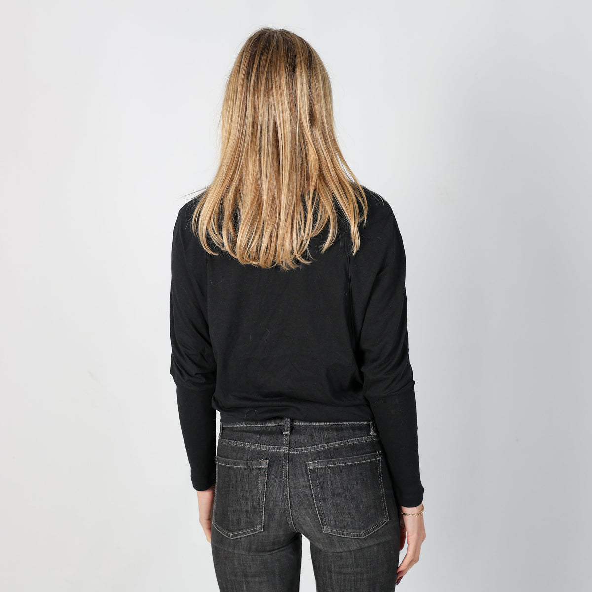 Black Y2K United Colors of Benetton Long Sleeve Top (S)