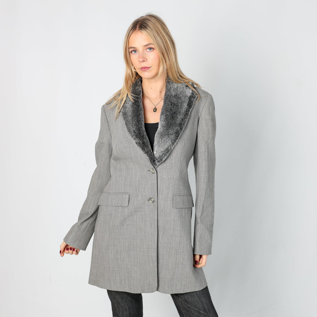 Grey Y2K M.K.Emkay Pea Coat (S)