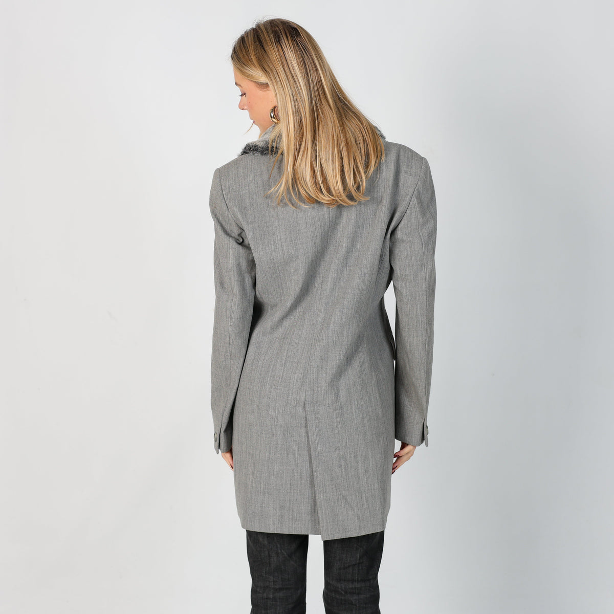 Grey Y2K M.K.Emkay Pea Coat (S)