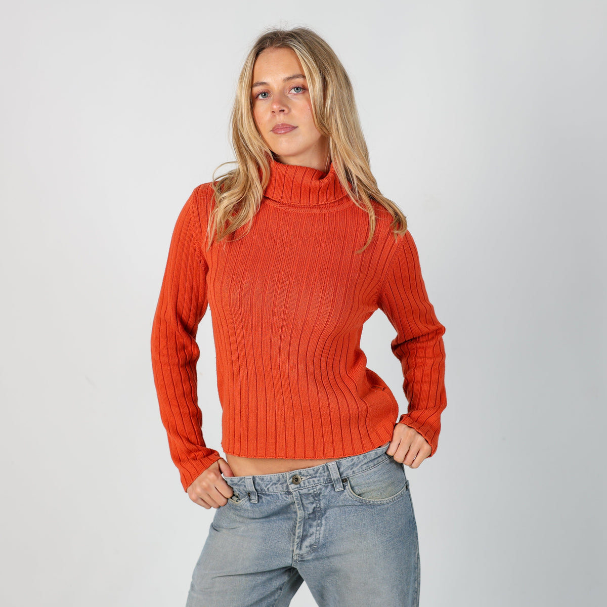 Orange Y2K Street One Knitted Jumper (M)