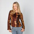 Brown Y2K Tracks Long Sleeve Top (S)