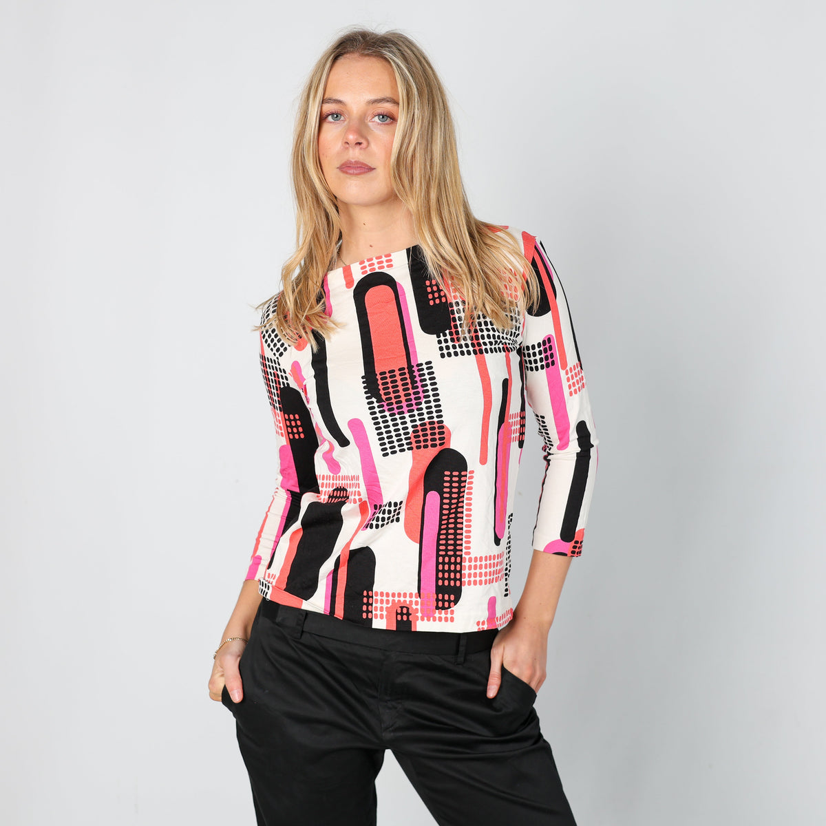 Ivory Y2K Margherita Perilli Long Sleeve Top (S)