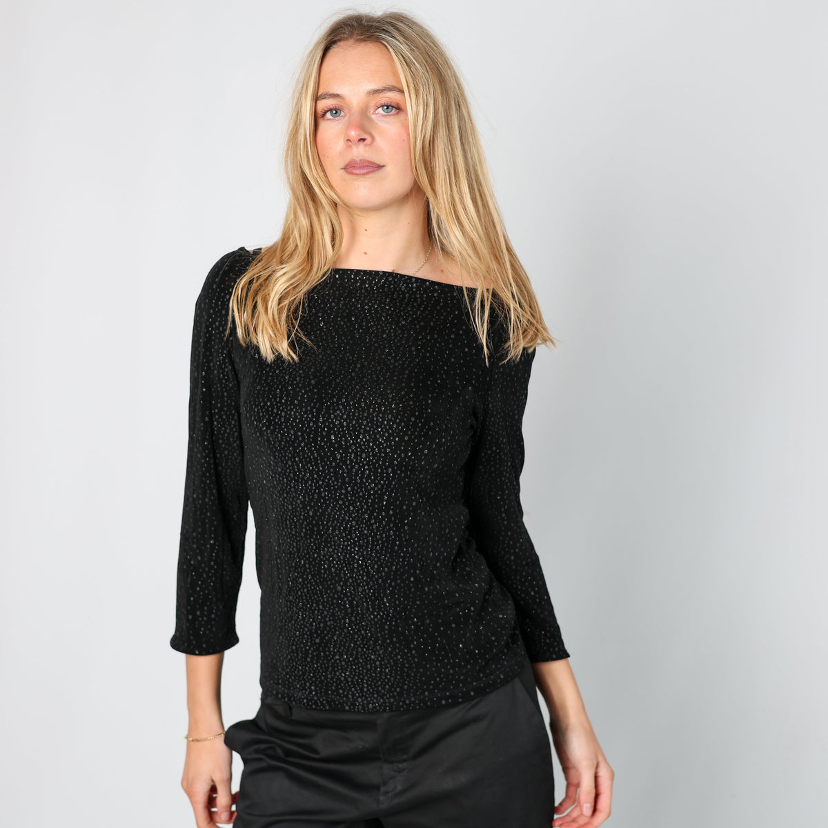 Black Y2K Les Tulipes Long Sleeve Top (M)
