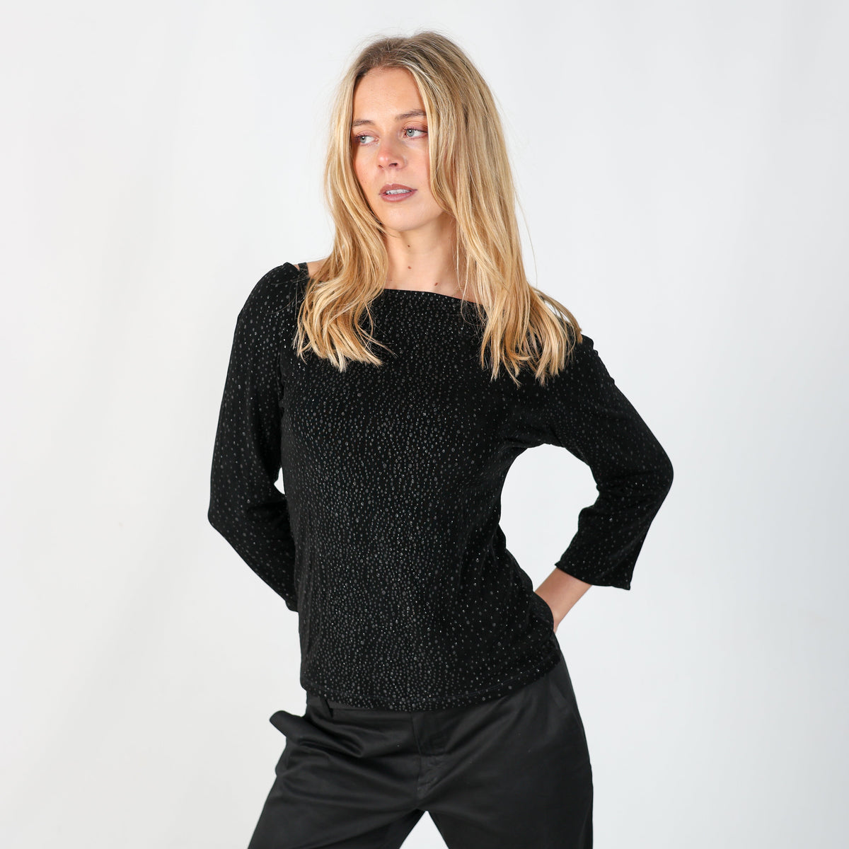 Black Y2K Les Tulipes Long Sleeve Top (M)