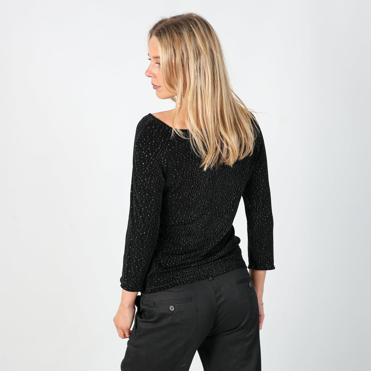 Black Y2K Les Tulipes Long Sleeve Top (M)