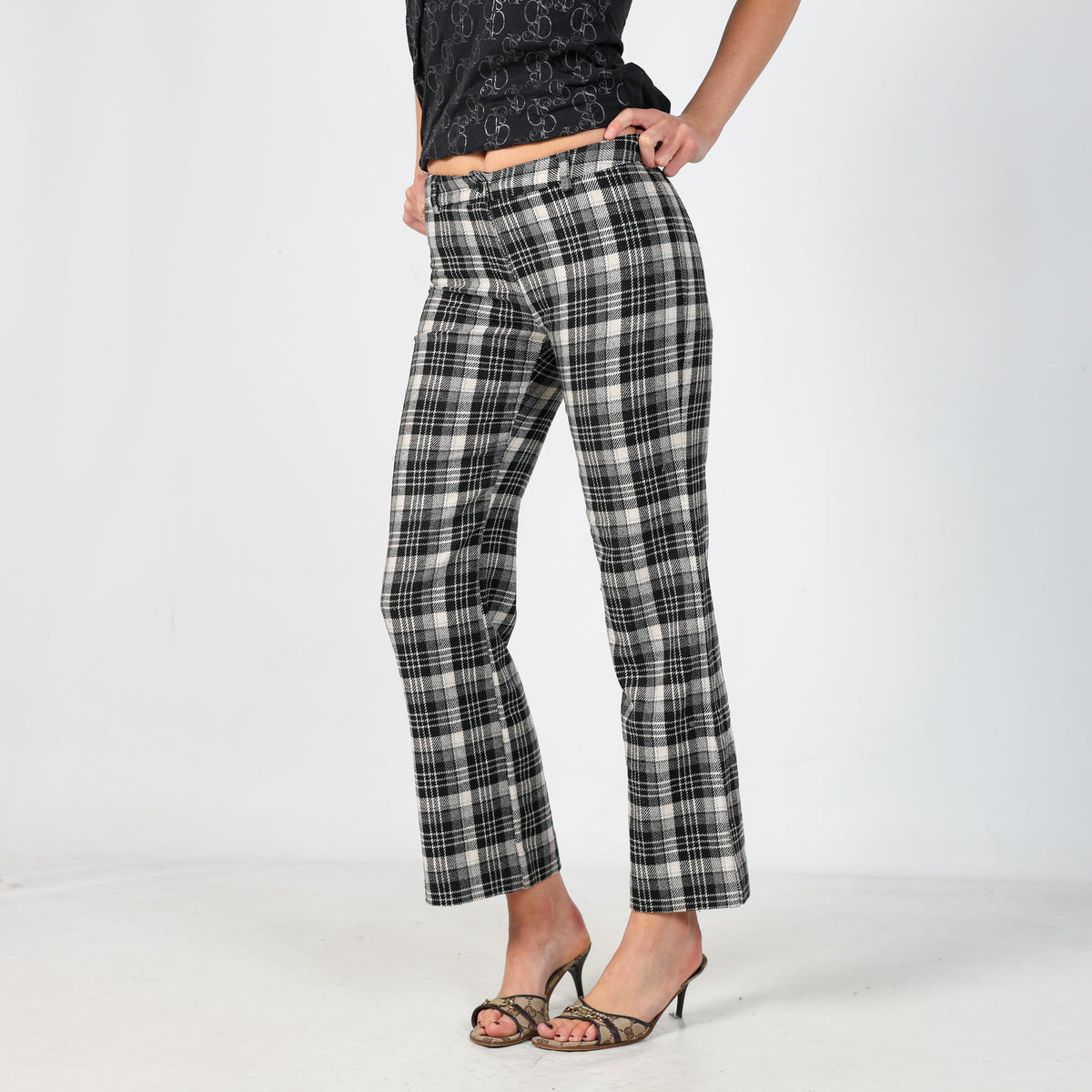Black Y2K Woven Trousers (S)