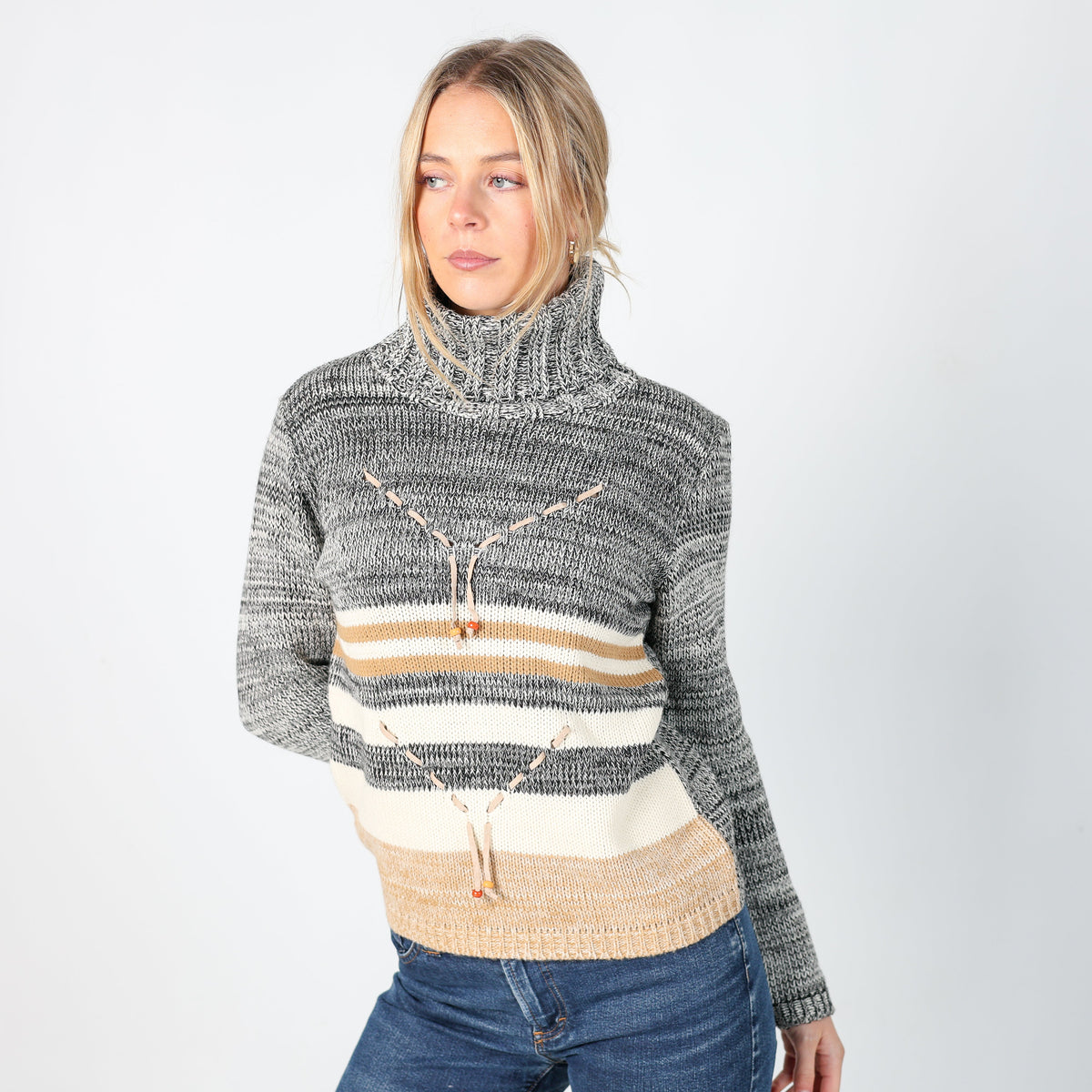 Grey Y2K Intuition Knitted Jumper (S)