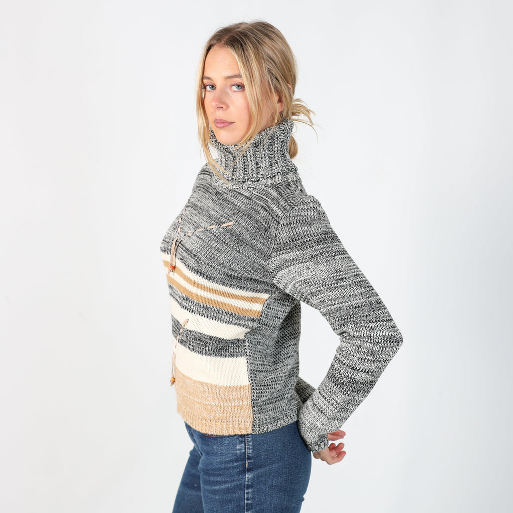 Grey Y2K Intuition Knitted Jumper (S)