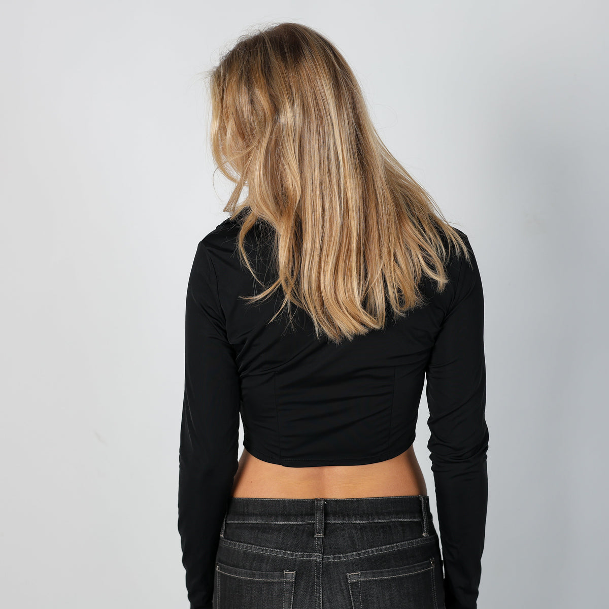 Black Y2K Voyelles Long Sleeve Top (S)