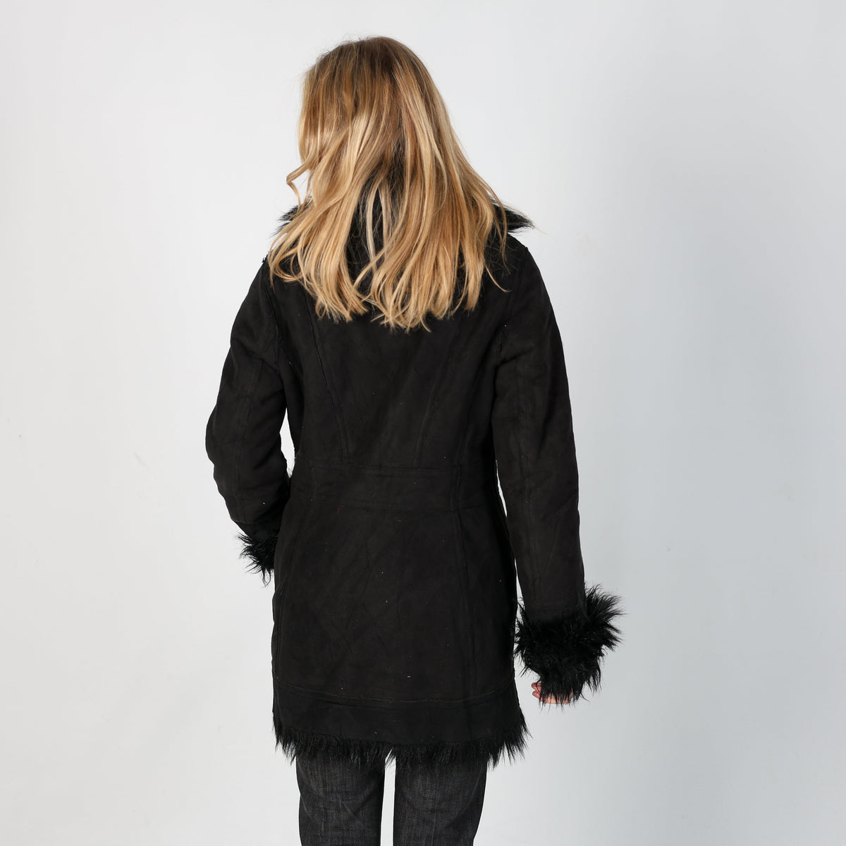 Black Y2K edc Afghan Coat (M)