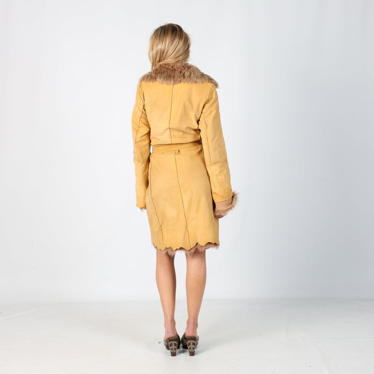 Tan Y2K Prandina Afghan Coat (M)