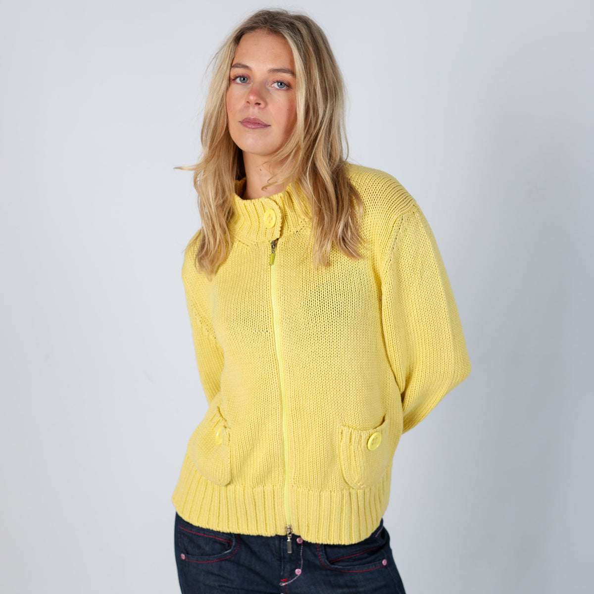 Yellow Y2K Marella Knitted Jumper (M)