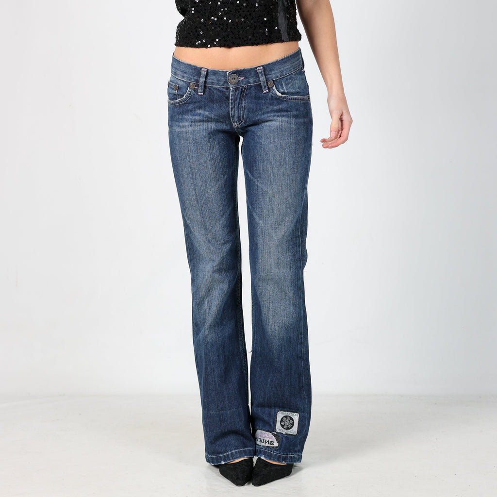 Blue Y2K Cars Jeans Straight Jeans (S)