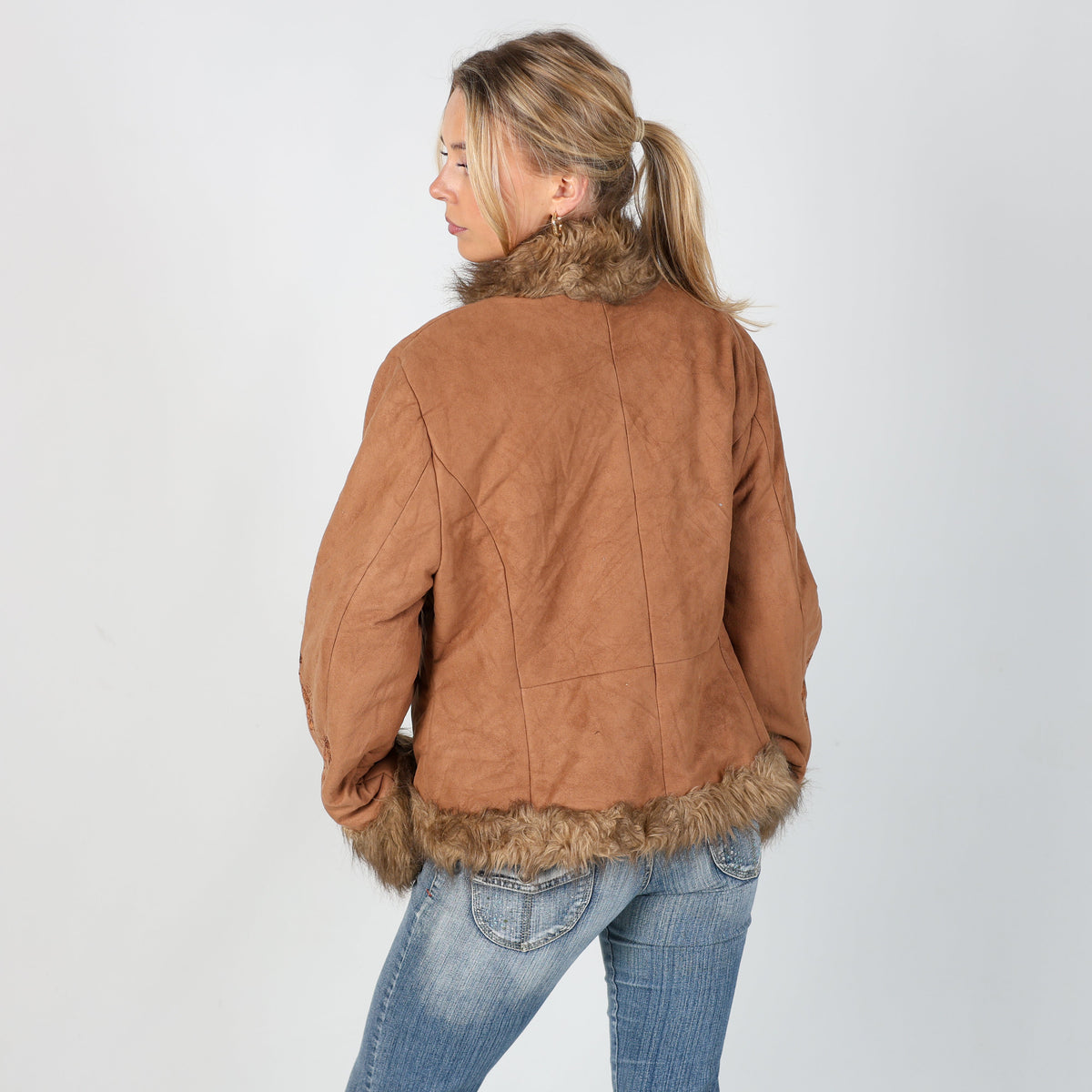 Brown Y2K Phildar Afghan Coat (M)