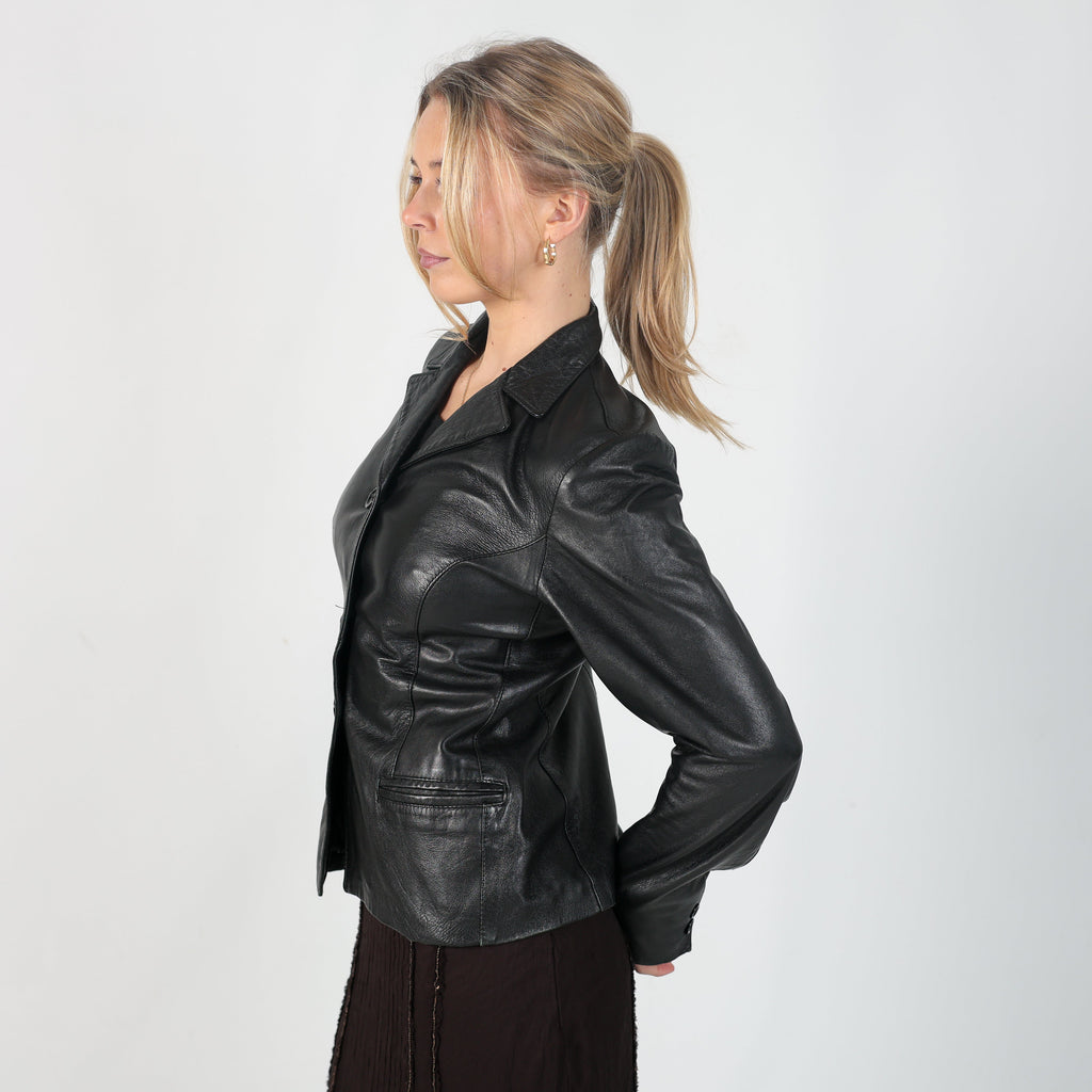 Black Y2K Le Complicit Leather Jacket (S)