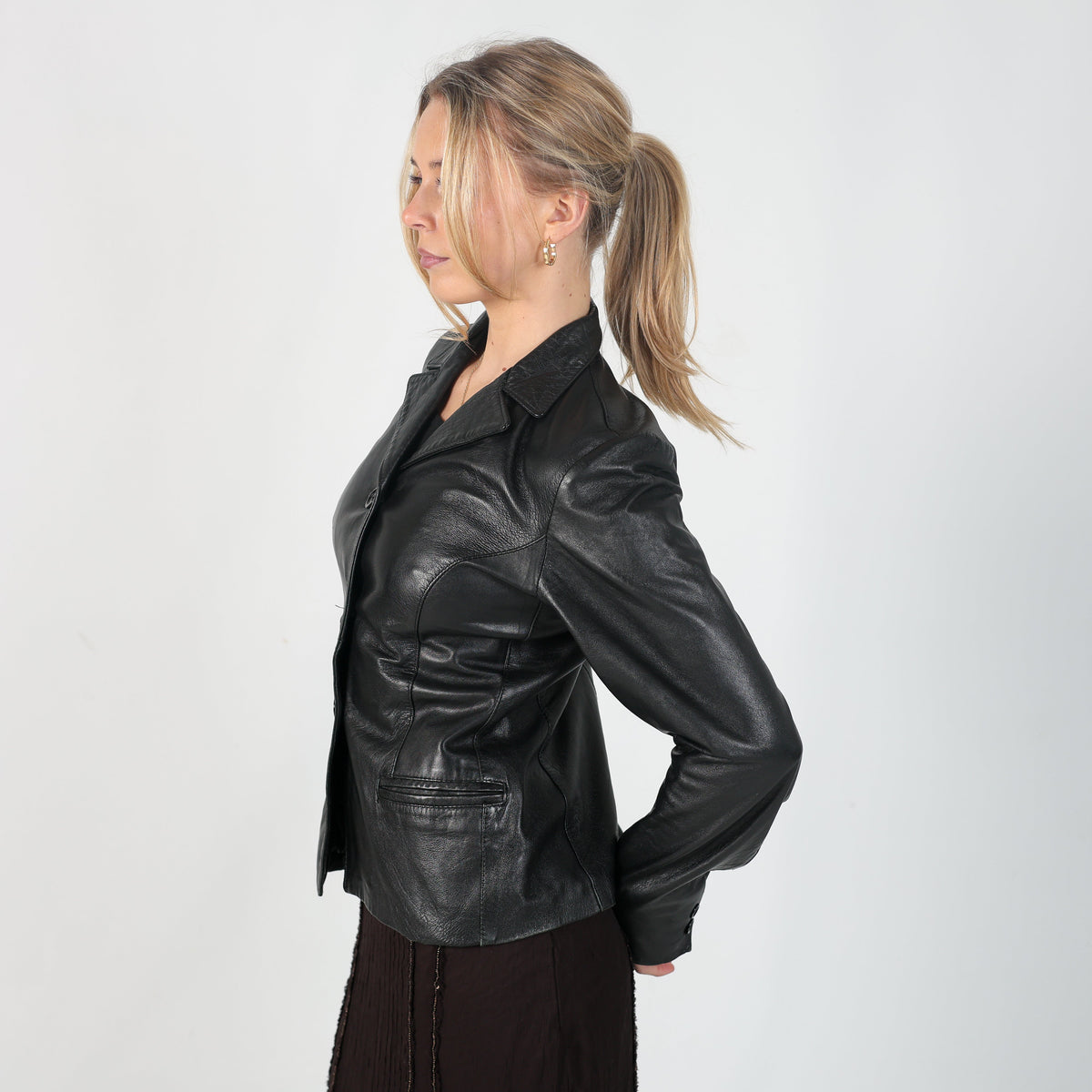 Black Y2K Le Complicit Leather Jacket (S)