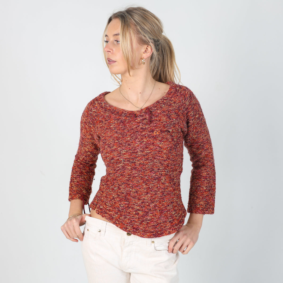 Pink Y2K Knitted Jumper (M)