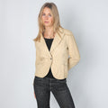 Cream Y2K Zuiki Leather Jacket (S)