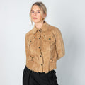 Tan Y2K Black Sheep Suede Jacket (S)