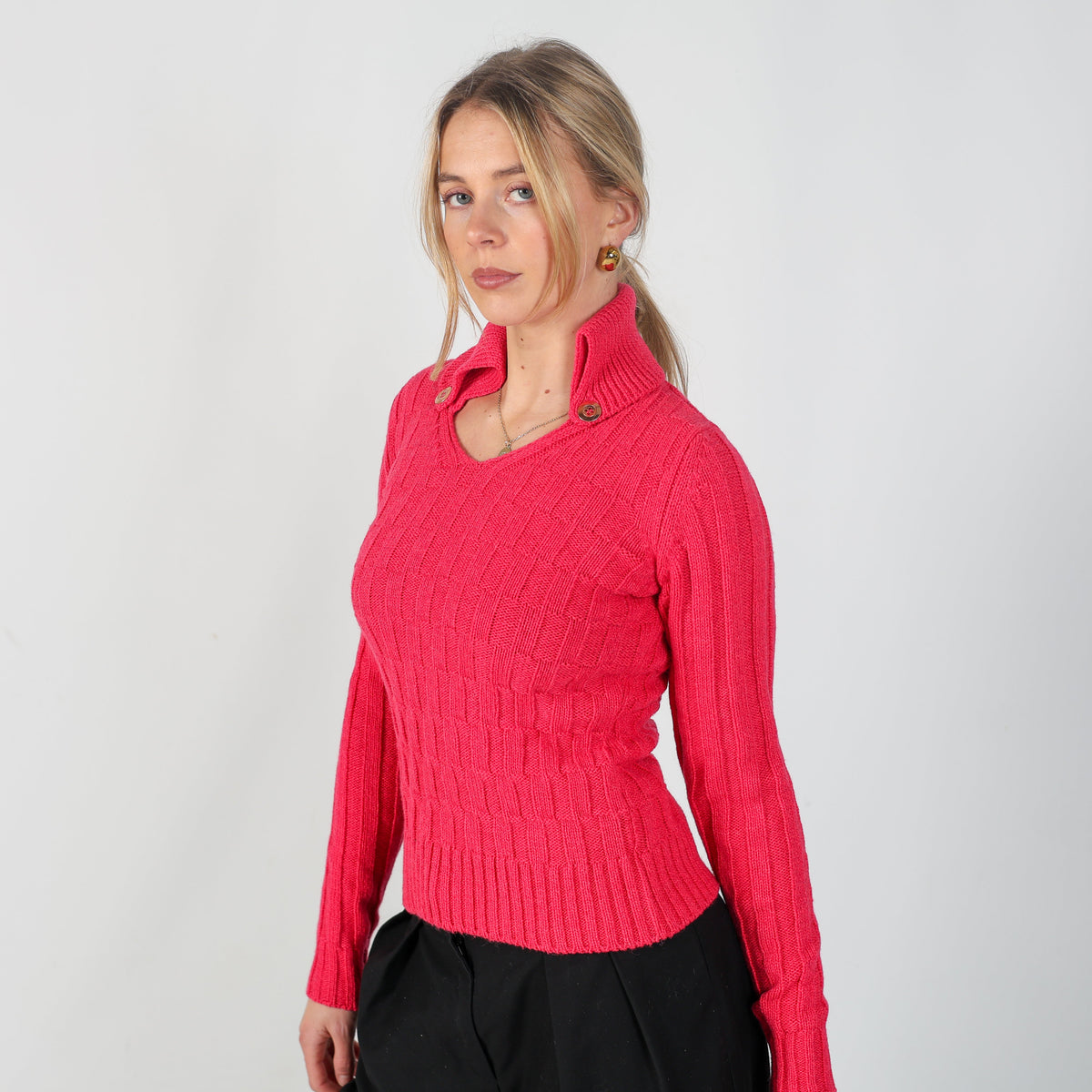 Pink Y2K Bikkembergs Knitted Jumper (S)