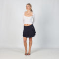 Navy Blue Y2K Patrizia Pepe Woven Mini Skirt (S)