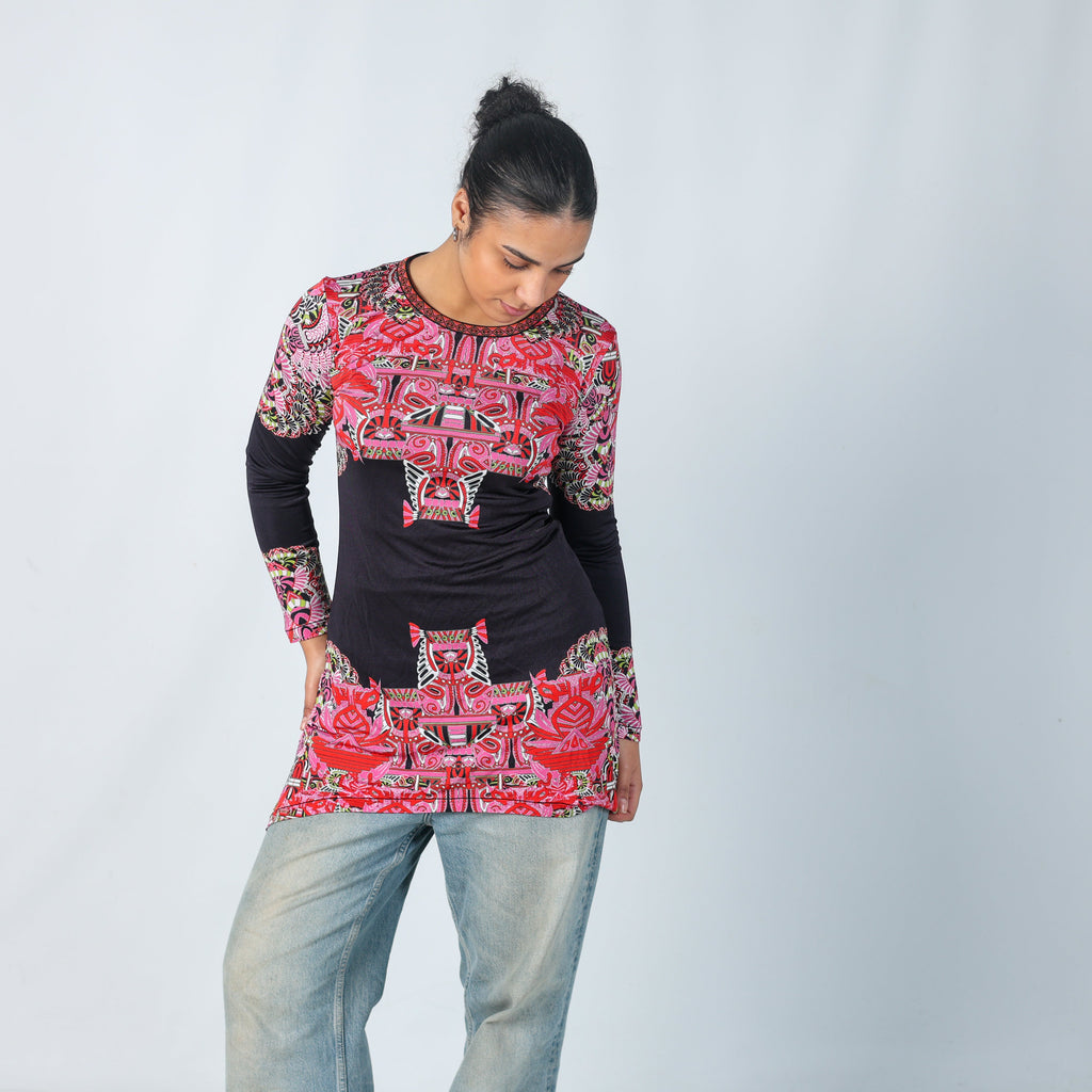 Black Y2K Custo Barcelona Long Sleeve Top (L)