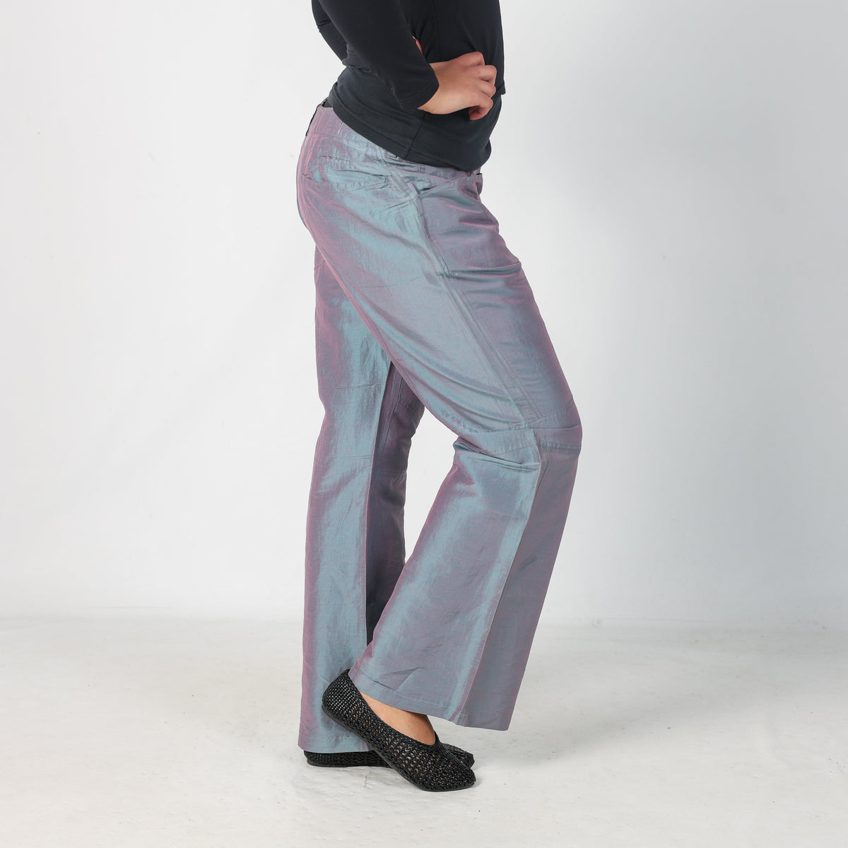 Grey Y2K Armani Woven Trousers Linen Silk Blend (L)