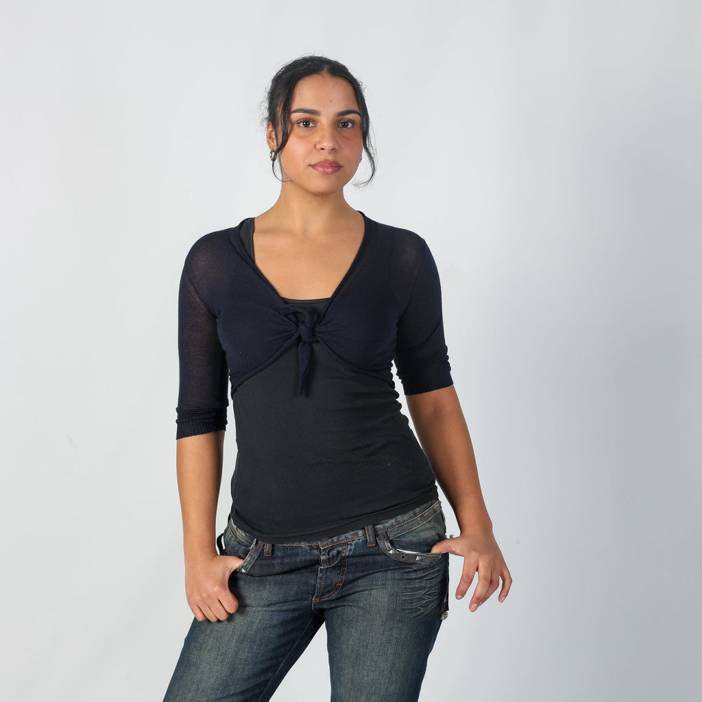 Navy Blue Y2K Max&Co. Knitted Top (S)