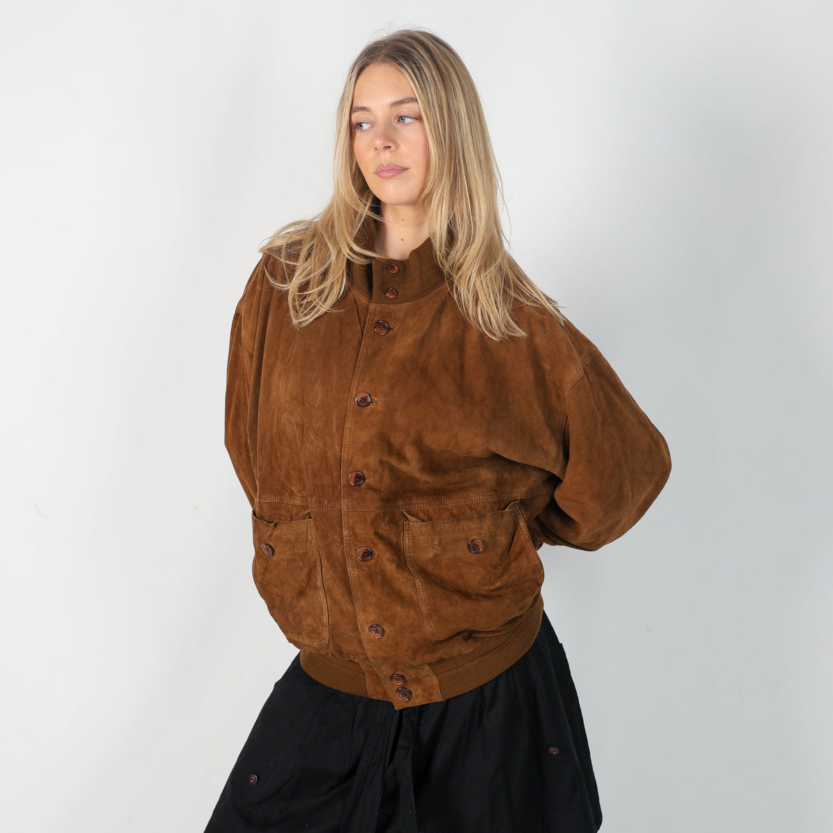 Brown Y2K Vera Pelle Leather Jacket (L)