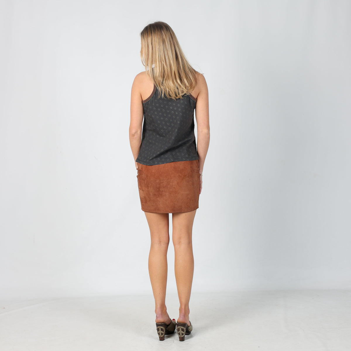 Brown 90s Vera Pelle Leather Mini Skirt (XS)