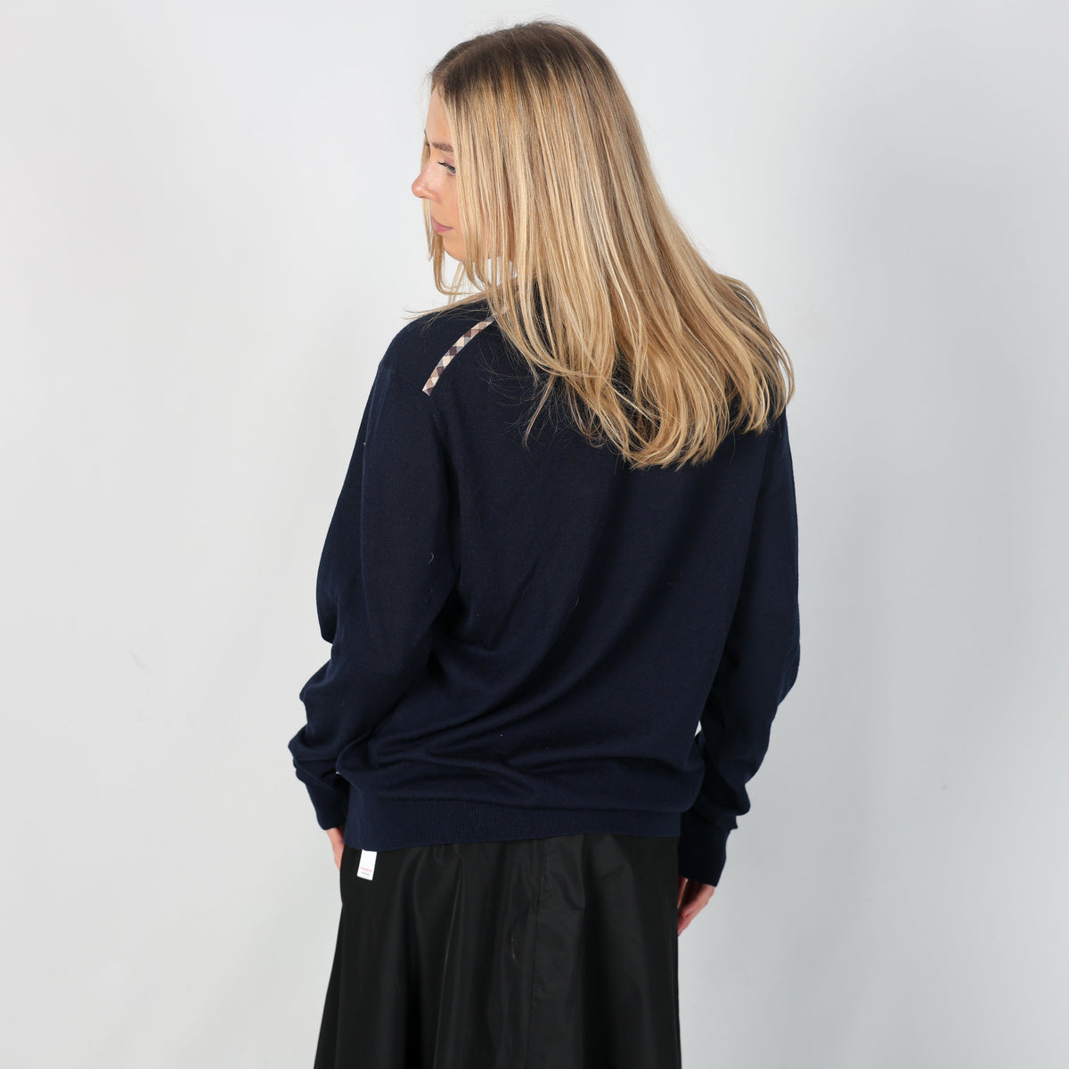Navy Blue Y2K Aquascutum Knitted Jumper (L)