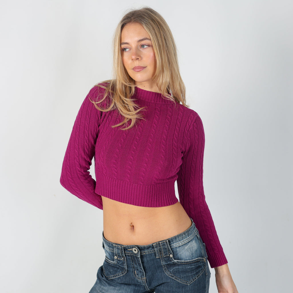 Purple Y2K Knitted Jumper (XS)