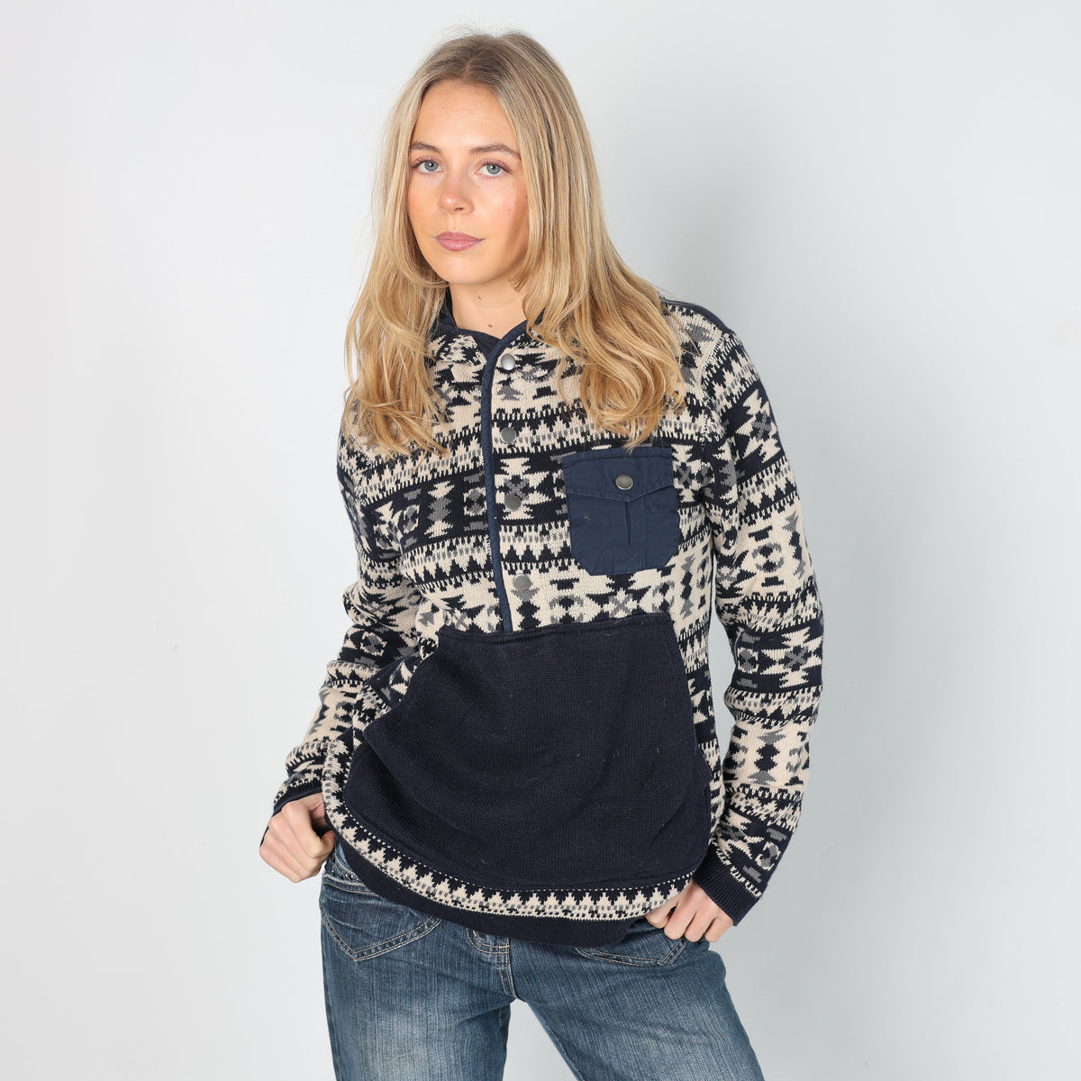 Navy Blue Y2K Esprit Knitted Jumper (S)