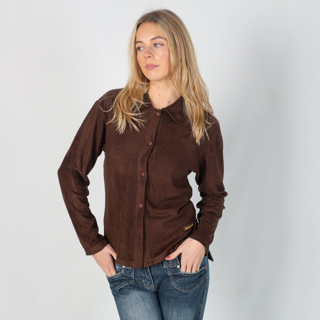 Brown Y2K Ruba Cuori Blouse (S)