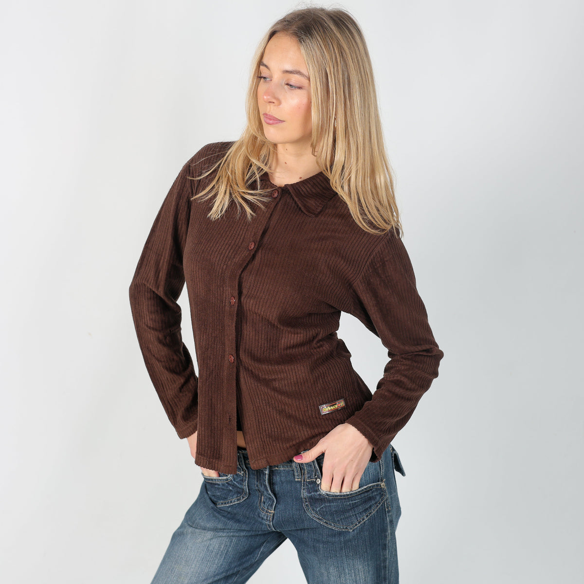 Brown Y2K Ruba Cuori Blouse (S)