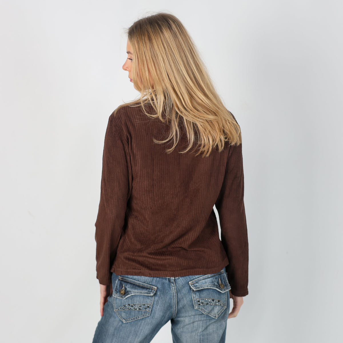 Brown Y2K Ruba Cuori Blouse (S)
