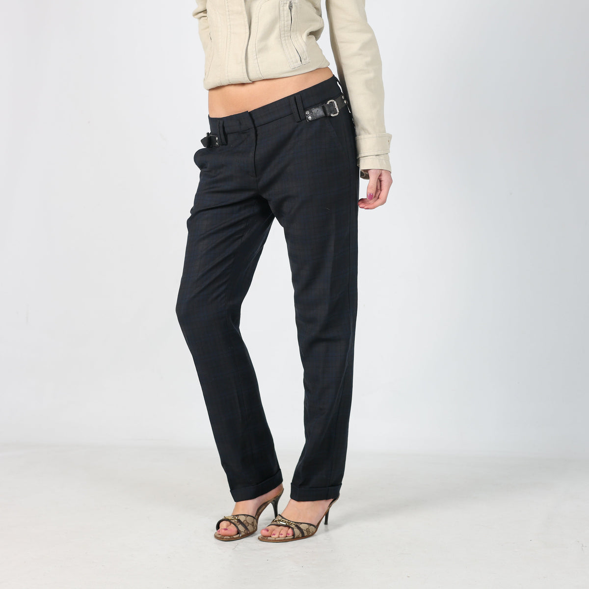 Navy Blue Y2K Iceberg Formal Trousers (S)
