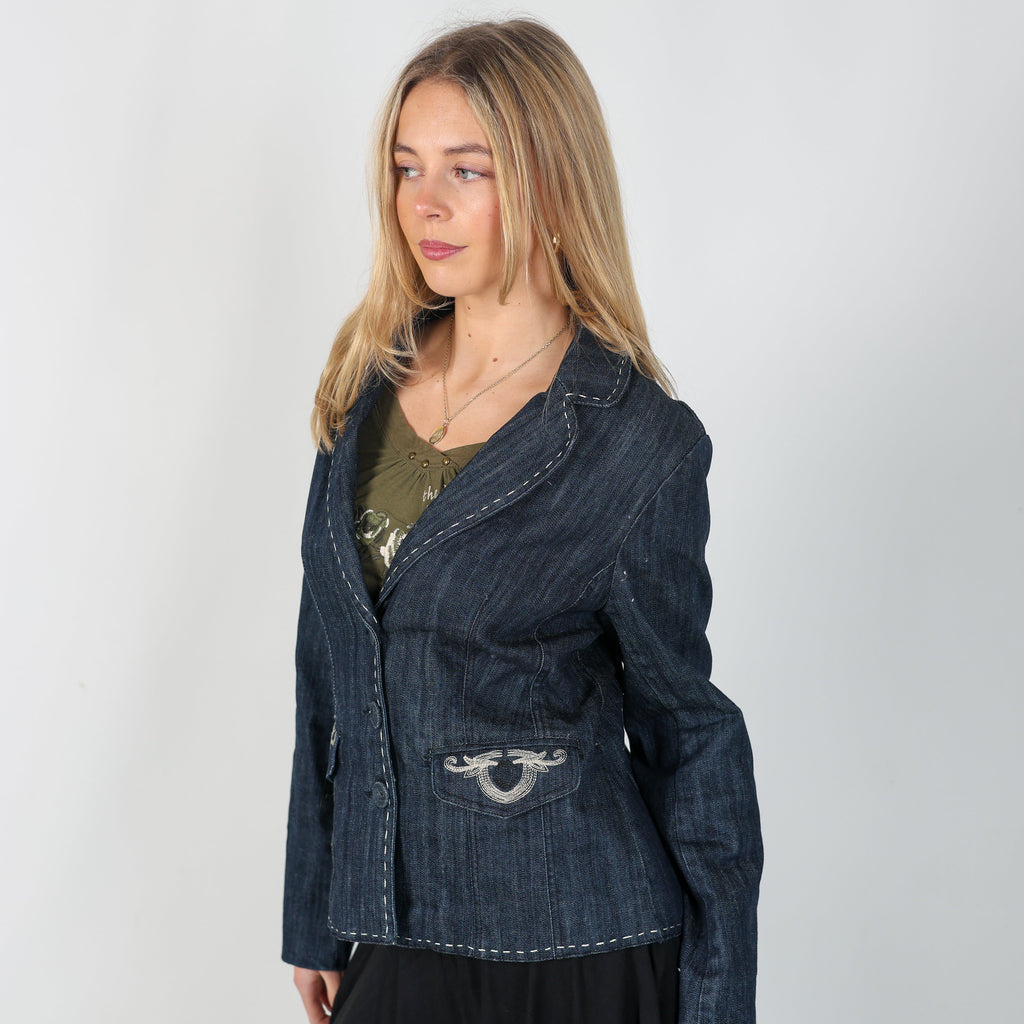 Blue Y2K On parle de vous Denim Jacket (S)