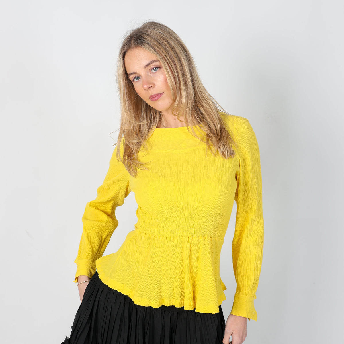 Yellow Y2K Long Sleeve Top (S)